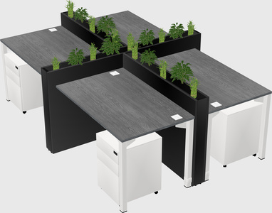 Rectangular shared desk