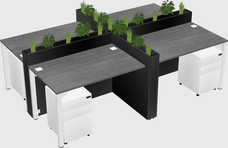 Rectangular shared desk