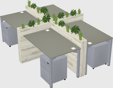 Rectangular shared desk