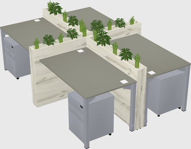 Rectangular shared desk