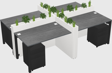 Rectangular shared desk