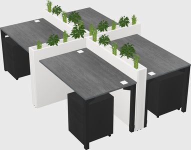 Rectangular shared desk