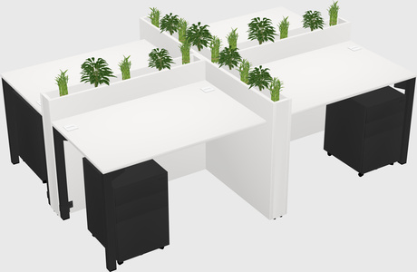 Rectangular shared desk