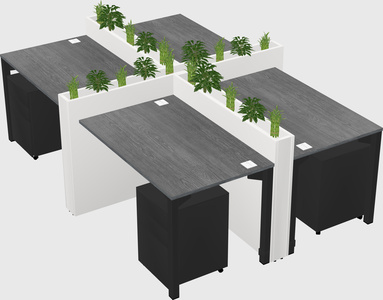 Rectangular shared desk