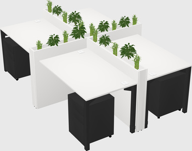 Rectangular shared desk