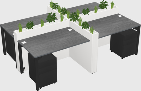 Rectangular shared desk