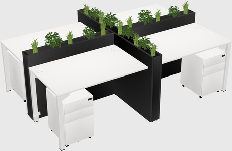 Rectangular shared desk