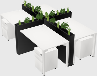 Rectangular shared desk