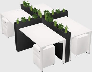 Rectangular shared desk