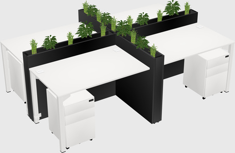 Rectangular shared desk