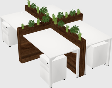 Rectangular shared desk