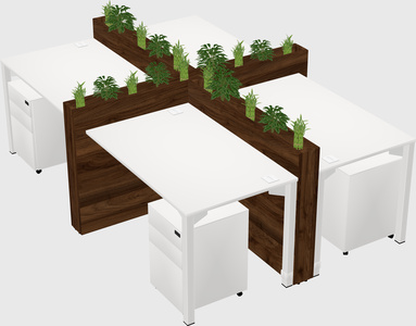 Rectangular shared desk