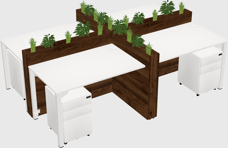 Rectangular shared desk
