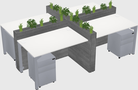 Rectangular shared desk