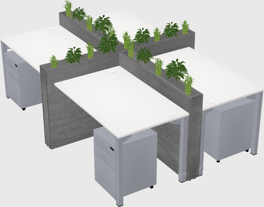 Rectangular shared desk