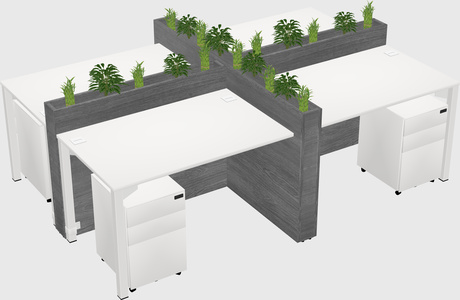Rectangular shared desk