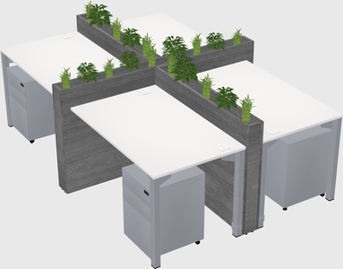 Rectangular shared desk