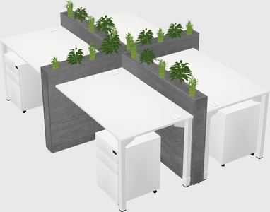 Rectangular shared desk