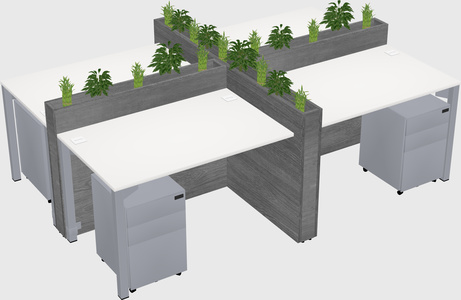 Rectangular shared desk