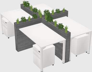 Rectangular shared desk