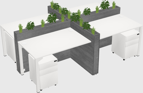 Rectangular shared desk