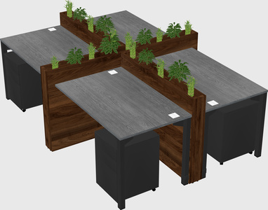 Rectangular shared desk