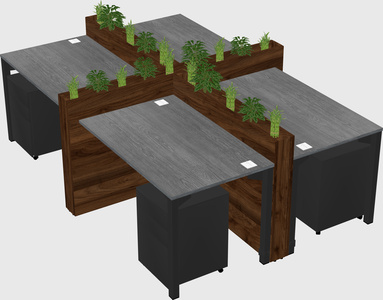 Rectangular shared desk