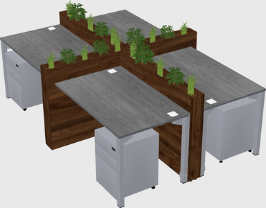 Rectangular shared desk