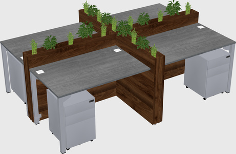 Rectangular shared desk