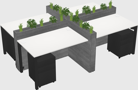 Rectangular shared desk