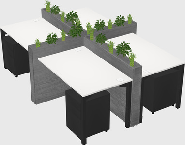Rectangular shared desk