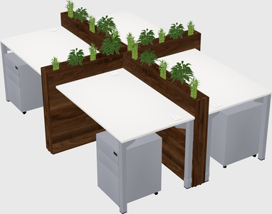 Rectangular shared desk