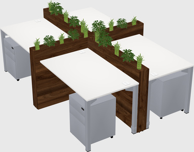 Rectangular shared desk