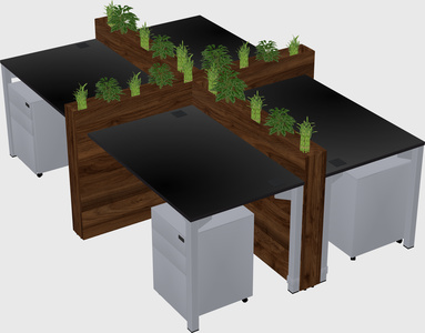 Rectangular shared desk