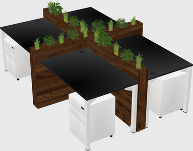 Rectangular shared desk