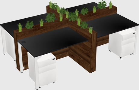 Rectangular shared desk