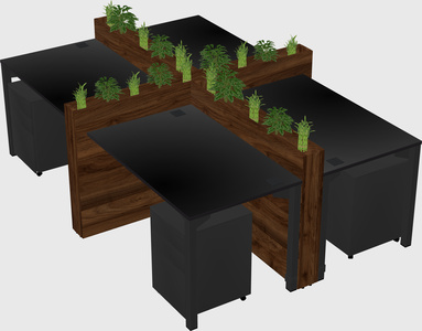 Rectangular shared desk