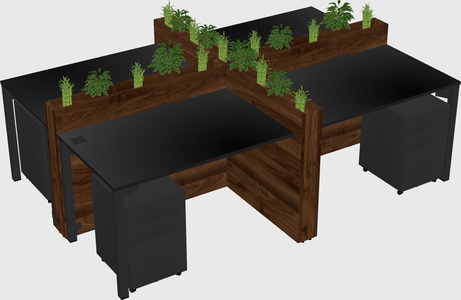 Rectangular shared desk