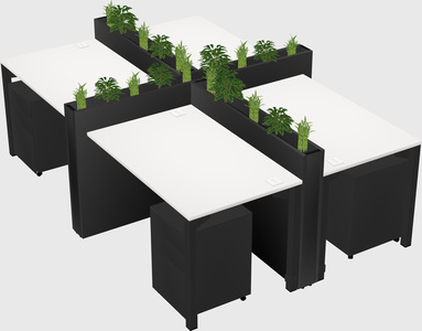 Rectangular shared desk