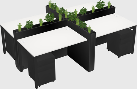 Rectangular shared desk