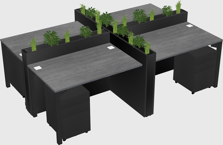 Rectangular shared desk