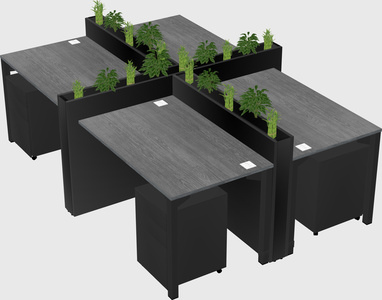 Rectangular shared desk
