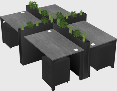 Rectangular shared desk
