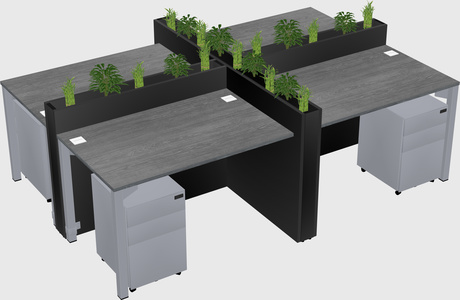 Rectangular shared desk