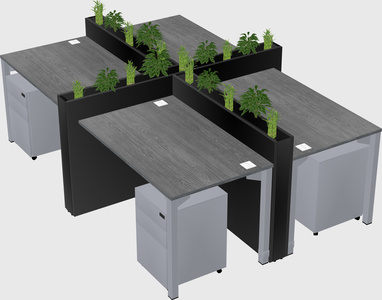 Rectangular shared desk