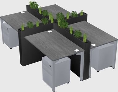 Rectangular shared desk