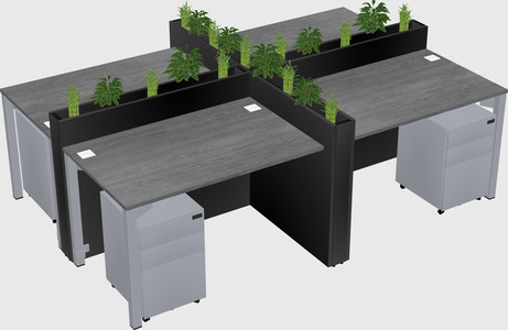 Rectangular shared desk