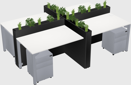 Rectangular shared desk