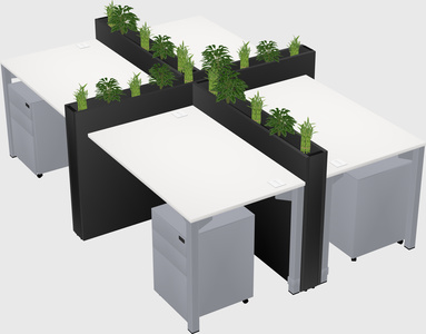 Rectangular shared desk