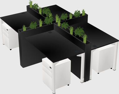 Rectangular shared desk